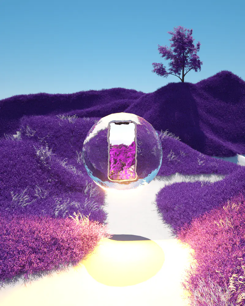 Purple Valley #01 Heaven, digital artwork by Ottis Ots