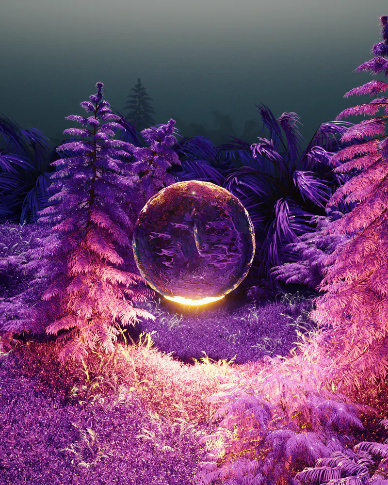 Purple Valley #04 Swiss Alps, digital artwork by Ottis Ots