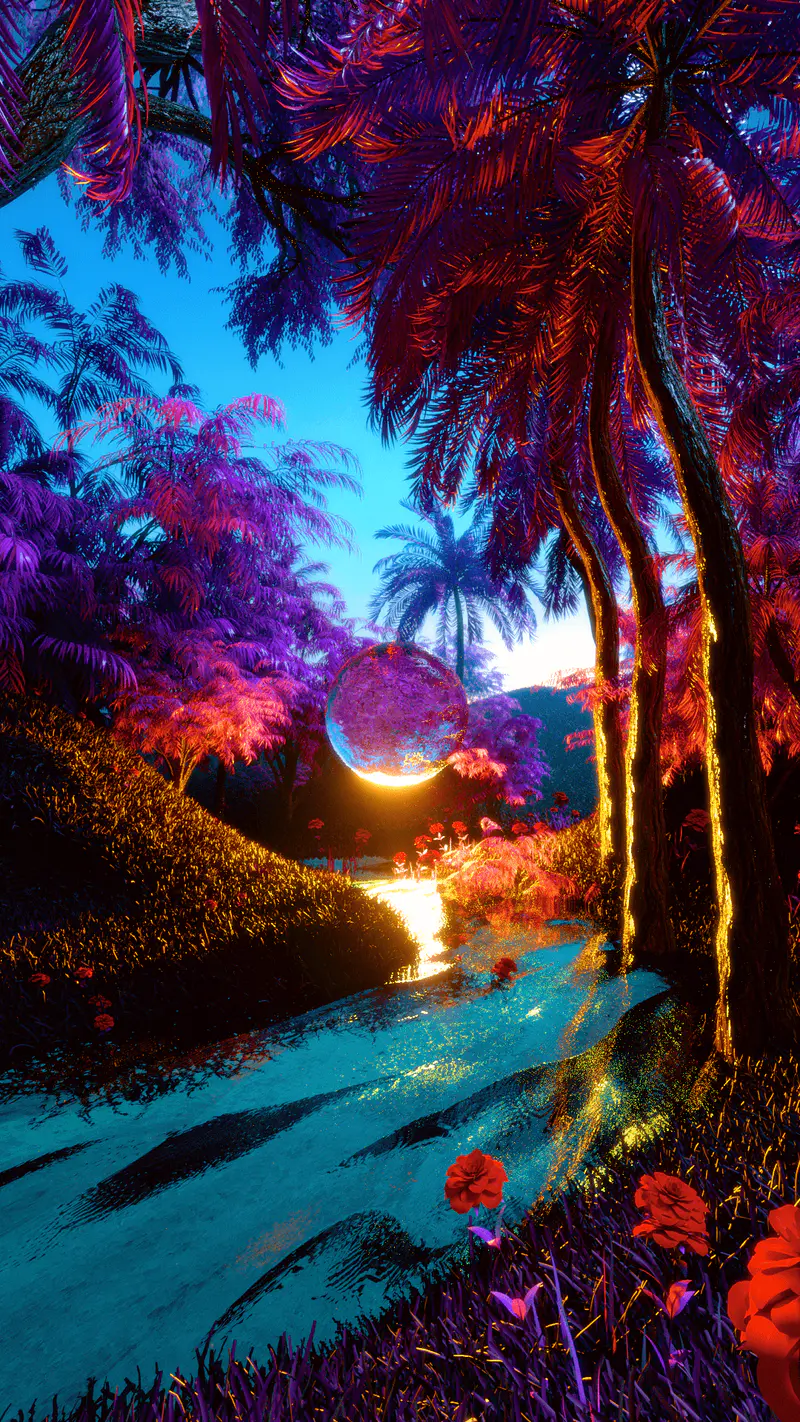 Purple Valley Garden, digital artwork by Ottis Ots