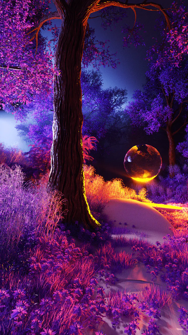 Purple Valley Nightmare, digital artwork by Ottis Ots